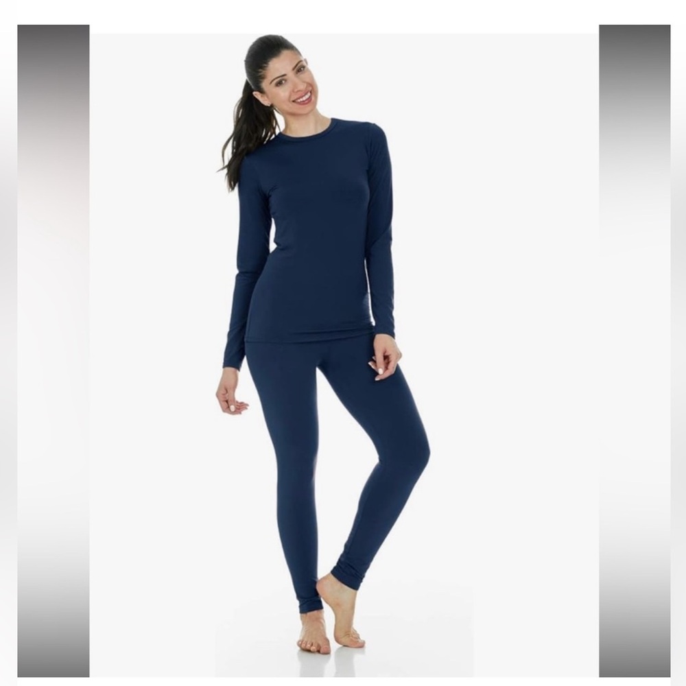 Thermajane BLACK Ultra-Soft Heat Thermal Crew Neck Set